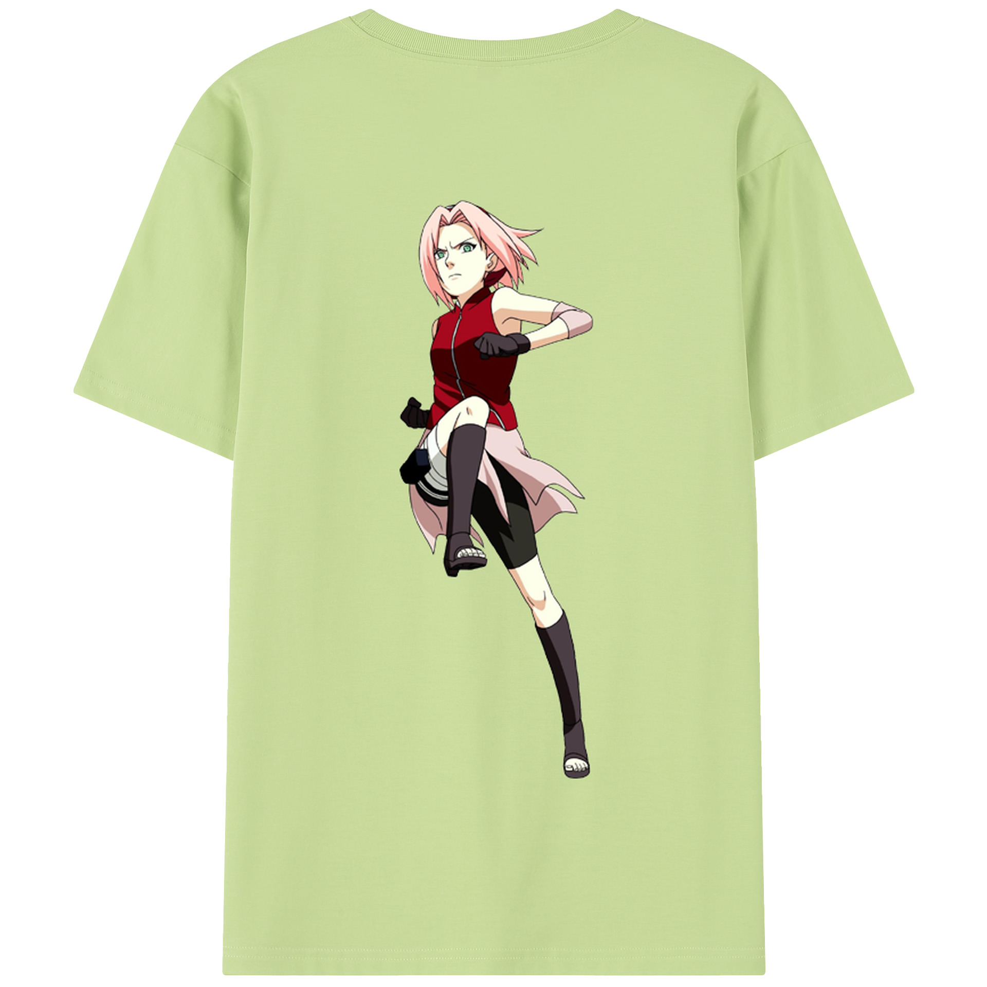 （画像用） NARUTO -ナルト- 春野サクラ Haruno Sakura 綿100％半袖Tシャツ（背面プリント）